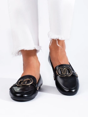 Black Loafers with Decoration