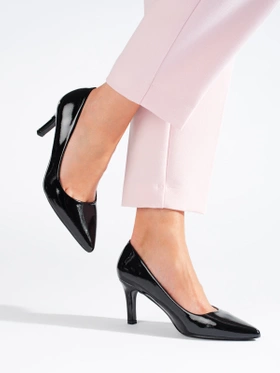 Classic Black Patent Heeled Pumps