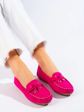 Pink Suede Loafers