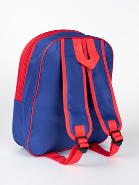 Blue and Red Backpack with Spaceship Design