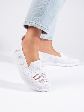 White Textile Slip-On Shoes