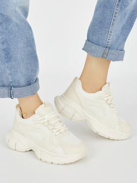 Beige Chunky Sole Sneakers