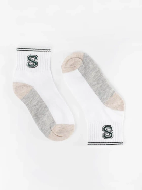 Children's Patterned White Socks