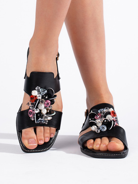 Black Sandals with Embellishment