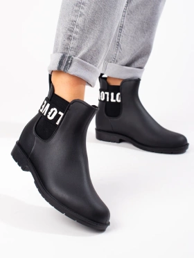 Black Short Rain Boots