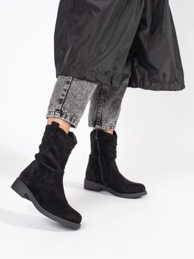 Black Suede Western Boots