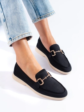 Suede Black Loafers