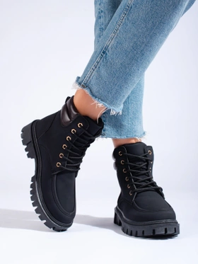 Trendy Black Hiking Boots