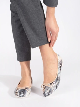 Snakeskin Patterned Ballet Flats