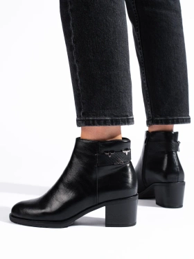 Classic Black Heeled Boots by Daszy�ski