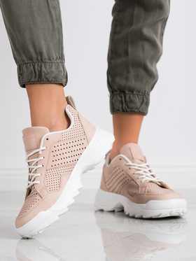 Lightweight Pink Perforated Sneakers