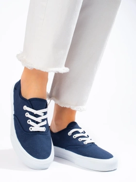 Classic Lace-Up Navy Sneakers