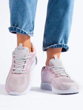 Light Pink Lace-Up Sneakers