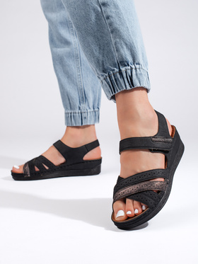 Black Velcro Sandals