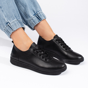 Black Lace-Up Casual Shoes