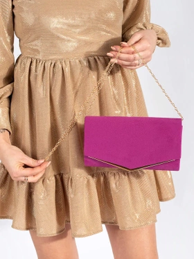 Pink Suede Classic Clutch