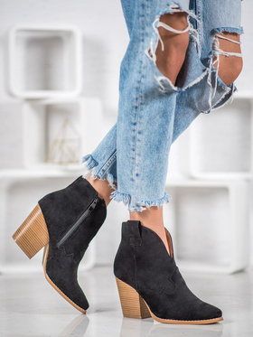 Suede Western Block Heel Boots