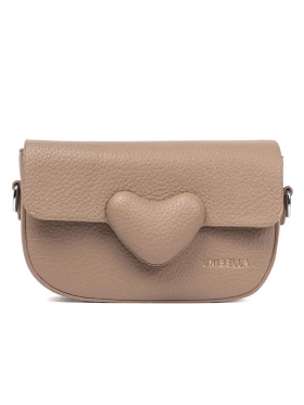 Beige Crossbody Bag with Heart