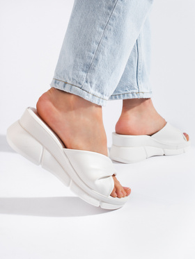 White Wedge Slip-Ons