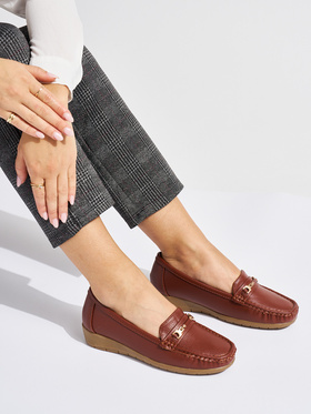 Charming Brown Loafers with Embellishments