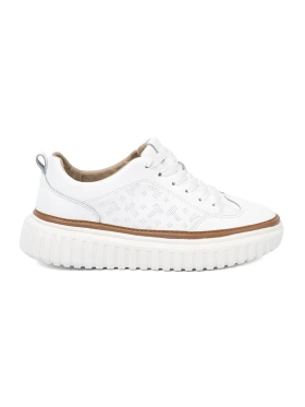 White Leather Platform Sneakers Sergio Leone