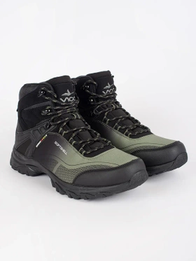 Warm Black and Green Trekking Boots