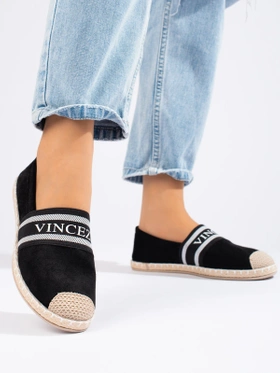 Black Suede Espadrilles by Vinceza