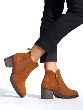 Classic Brown Block Heel Boots