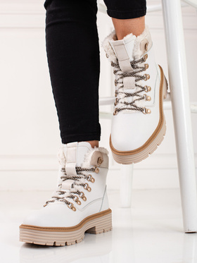 White ankle boots