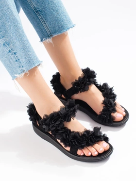 Black Fragrant Velcro Sandals