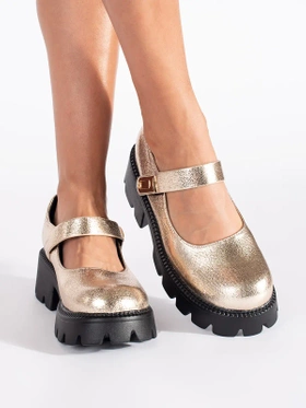 Golden Platform Loafers