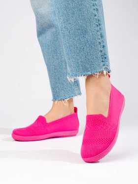 Pink Slip-On Textile Sneakers