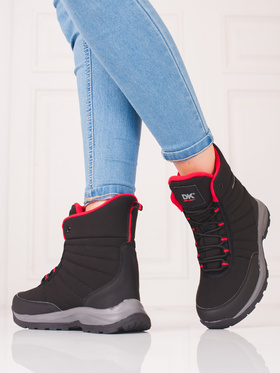 DK Aquaproof Black and Red Snow Boots