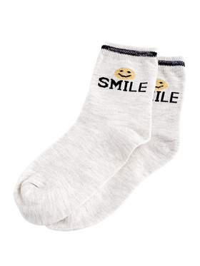 Children's Light Gray Smile Socks