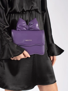 Charming Purple Bow Handbag