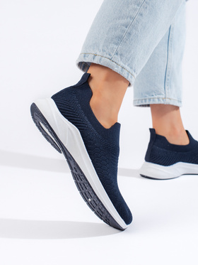 Navy Blue Textile Sneakers