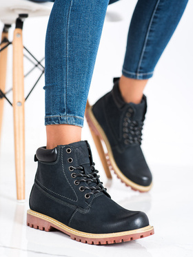 Navy Casual Ankle Boots