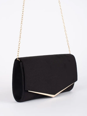 Black Suede Classic Clutch Purse