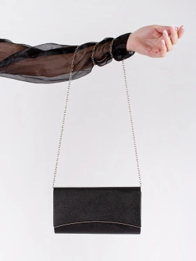 Classic Black Clutch with Detachable Chain Strap