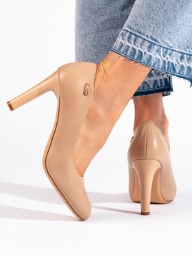 Classic Beige High-Heel Pumps by Sergio Leone