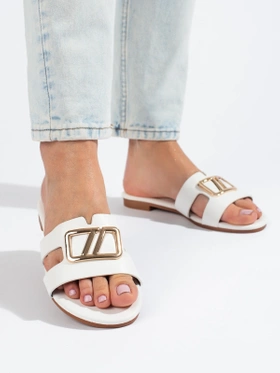 Elegant White Slip-On Sandals