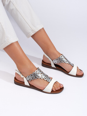 Lacy White and Silver Sandals by Sergio Leone