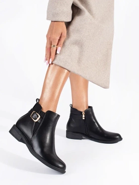 Black Chelsea Boots with Gold Accents