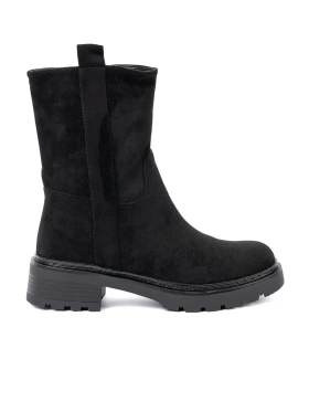 Black ankle boots with thick sole