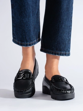 Eco Leather Black Loafers