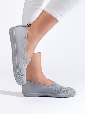 Gray Fabric Slip-On Shoes