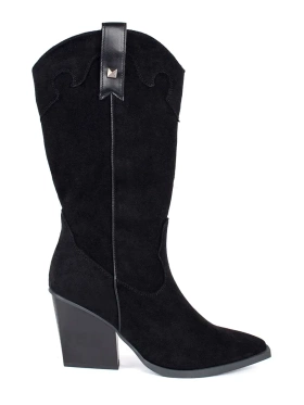 Black Suede Cowgirl Boots