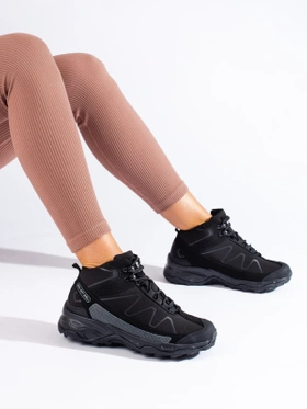 Black High-Top Trekking Sneakers