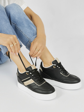 Black Sneakers with Hidden Wedge