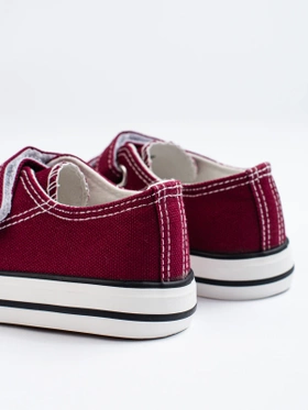 Burgundy Kids' Velcro Sneakers